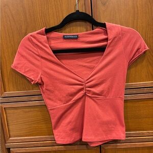 Brandy Melville Coral Short Sleeve Top
